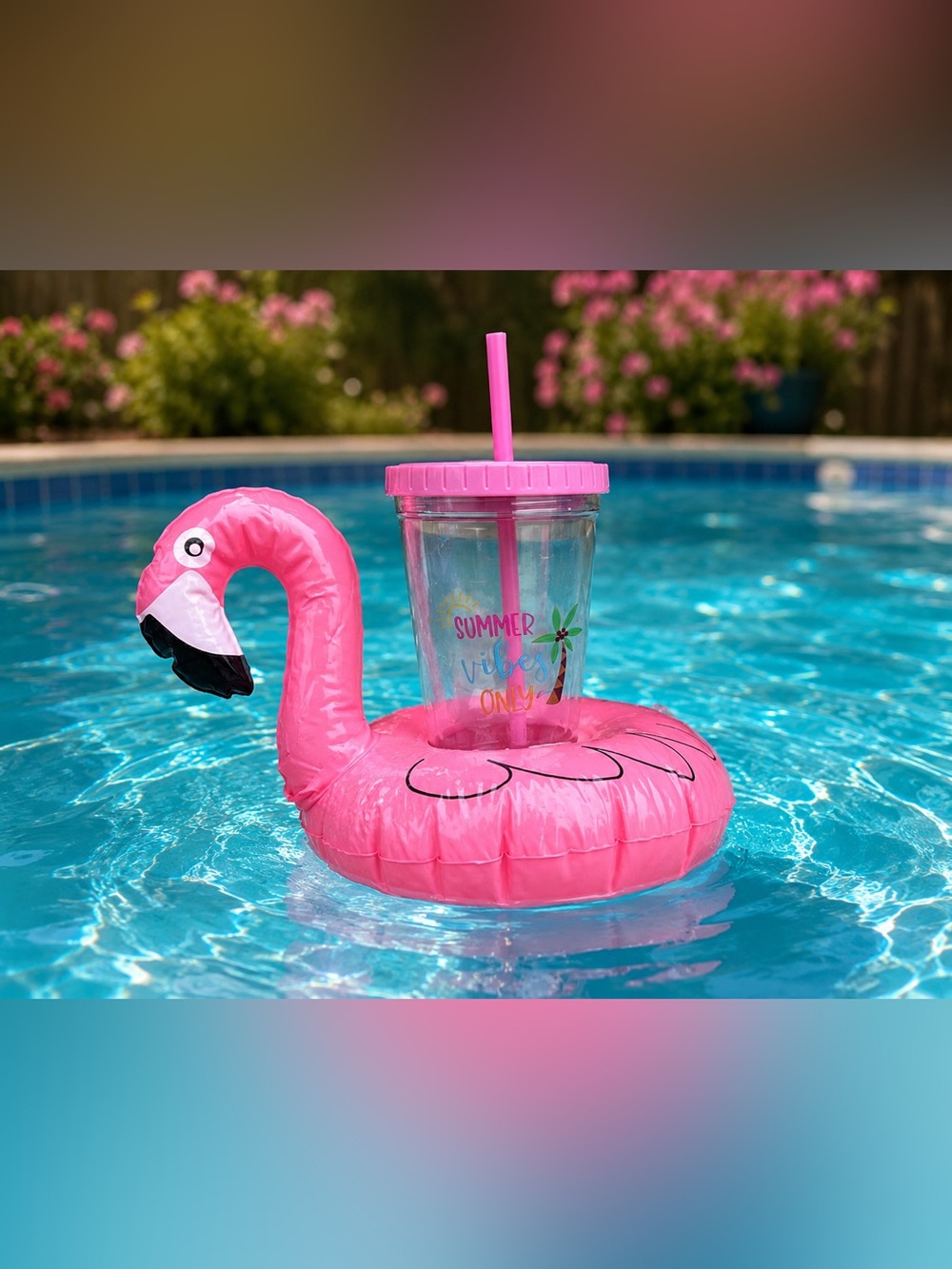 New Pink Tumbler With Flamingo Floatie